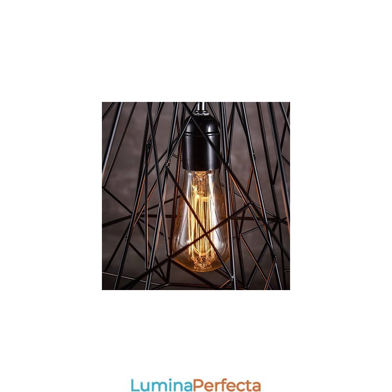 Pandantiv cu abajur din împletitură neagră