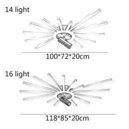Lampă liniară neregulată din acrilic cu montare încasată