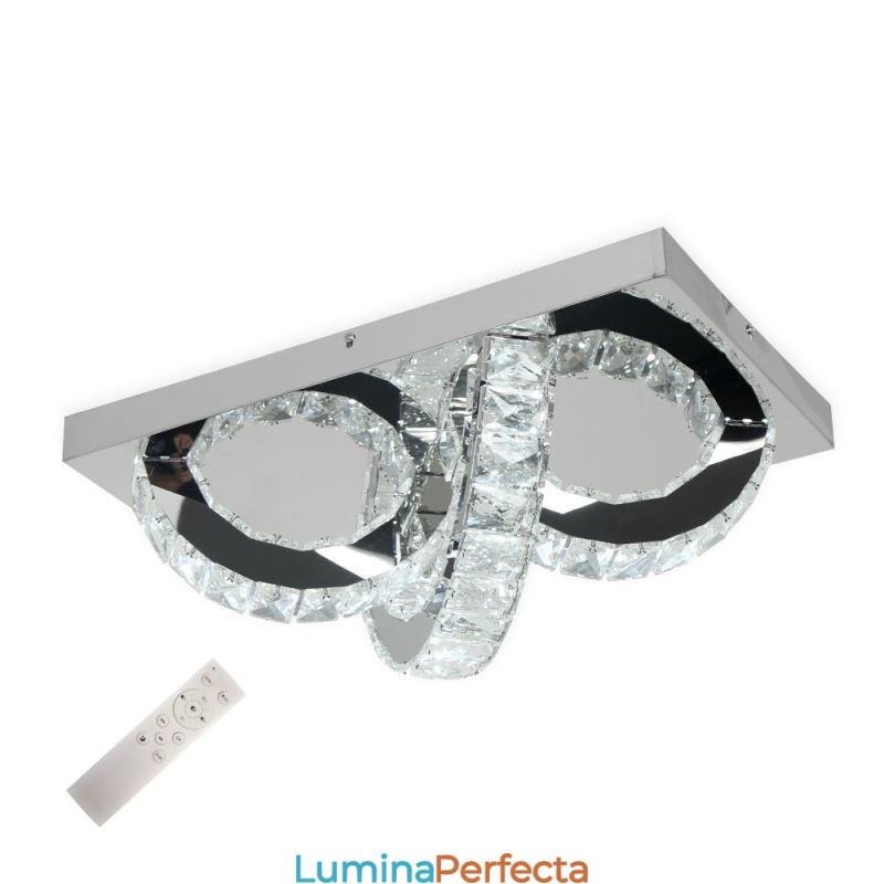 Plafoniera din cristal cu montaj semi-inel