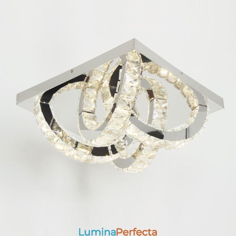 Plafoniera din cristal cu montaj semi-inel