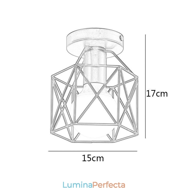 Plafoniera cu montaj încadrat în cușcă metalică