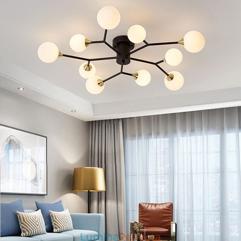 Plafoniera Magic Bean cu bilă de sticlă