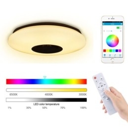 Plafoniera colorată cu montare încasată cu funcție de sincronizare a difuzorului muzical Bluetooth