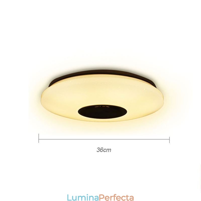 Plafoniera colorată cu montare încasată cu funcție de sincronizare a difuzorului muzical Bluetooth