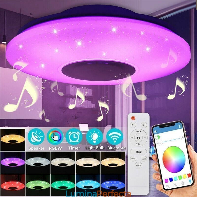 Lampă decorativă cu montare încasată Telecomandă APP Control Bluetooth Muzică Lampă difuzor