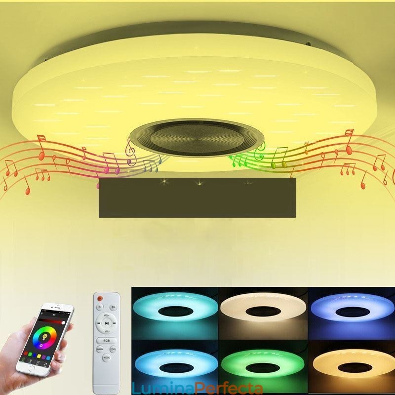 Lampă decorativă cu montare încasată Telecomandă APP Control Bluetooth Muzică Lampă difuzor