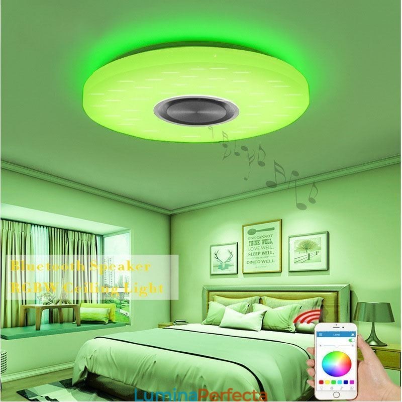 Lampă decorativă cu montare încasată Telecomandă APP Control Bluetooth Muzică Lampă difuzor