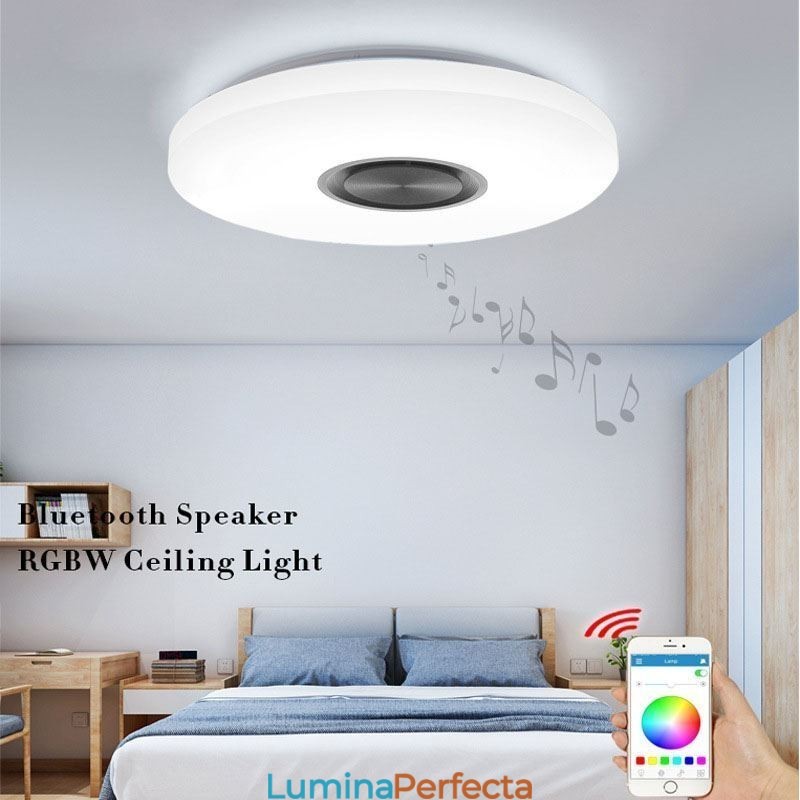 Lampă decorativă cu montare încasată Telecomandă APP Control Bluetooth Muzică Lampă difuzor