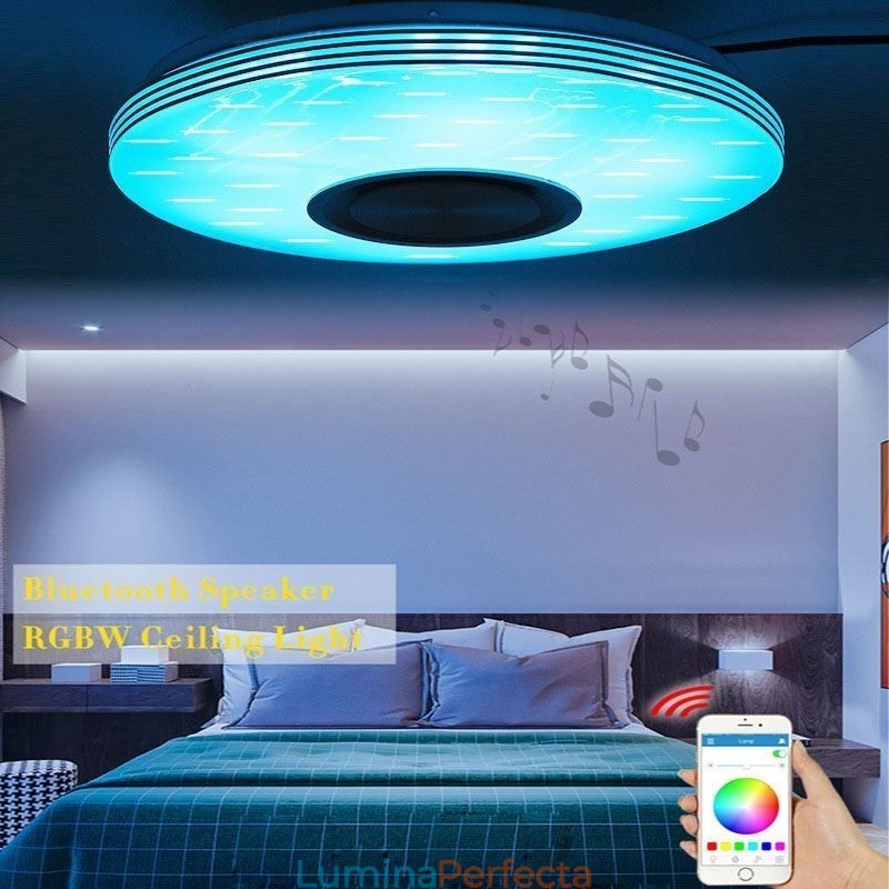 Plafoniera cu montare încasată Lampă decorativă Telecomandă APP Control Bluetooth Muzică Lampă difuzor