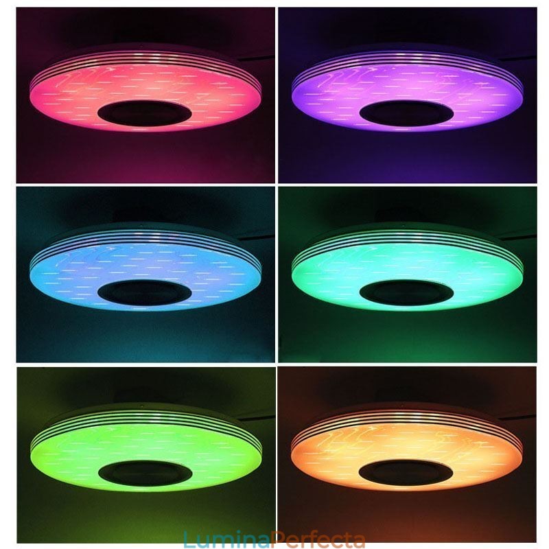Plafoniera cu montare încasată Lampă decorativă Telecomandă APP Control Bluetooth Muzică Lampă difuzor