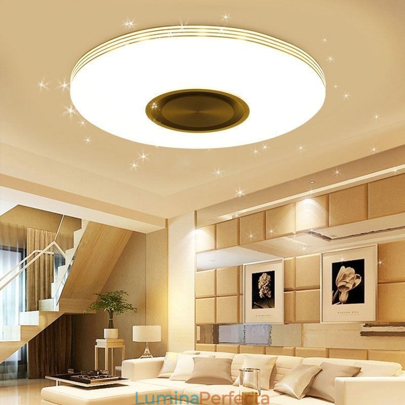 Plafoniera cu montare încasată Lampă decorativă Telecomandă APP Control Bluetooth Muzică Lampă difuzor