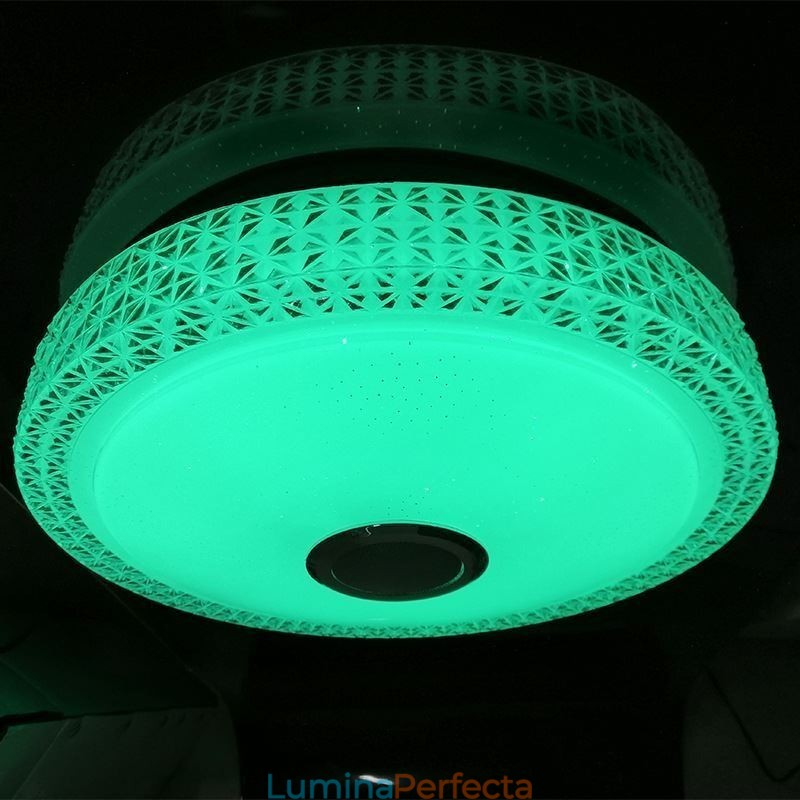 Plafoniera Lampă decorativă Telecomandă APP Control Bluetooth Muzică Difuzor Montare încasată