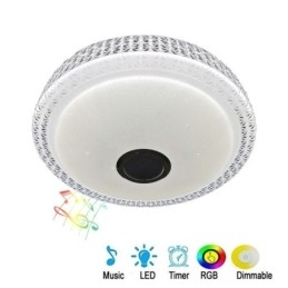 Plafoniera Lampă decorativă Telecomandă APP Control Bluetooth Muzică Difuzor Montare încasată