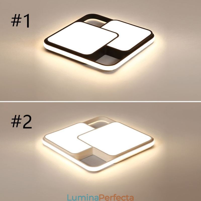 Plafoniera modernă geometrică cu montare încadrată. Lumină decorativă acrilică