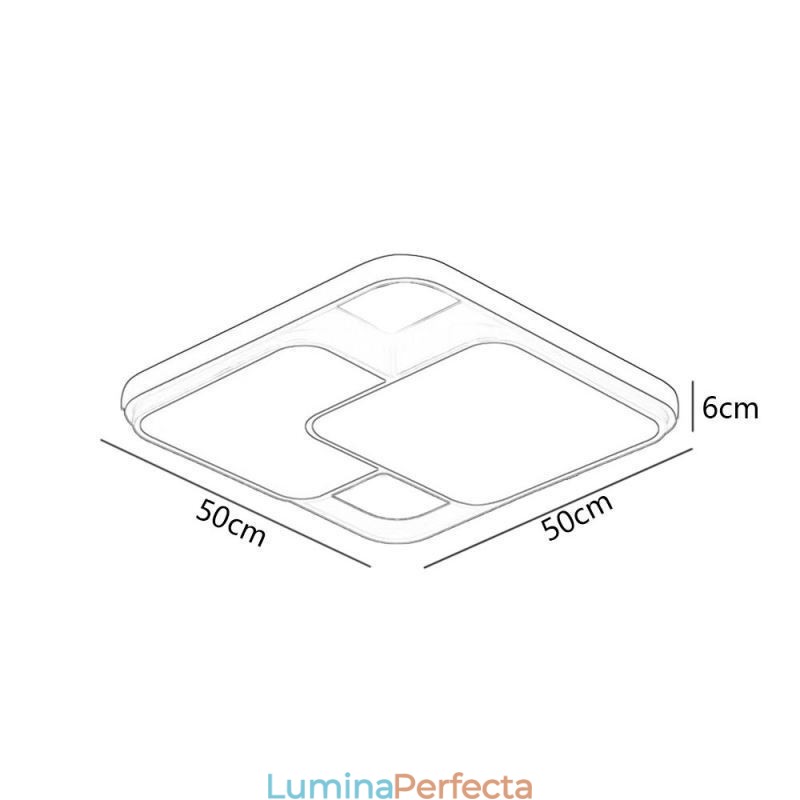 Plafoniera modernă geometrică cu montare încadrată. Lumină decorativă acrilică