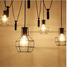 Lustra de luat masa Asezat Candelabru American Country Lămpi și felinare Lift Tiny Cages Droplight