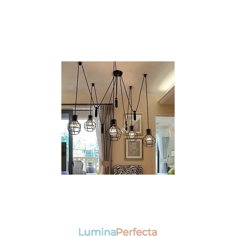 Lustra de luat masa Asezat Candelabru American Country Lămpi și felinare Lift Tiny Cages Droplight