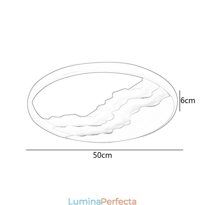 Plafoniera rotundă din acrilic în formă de val