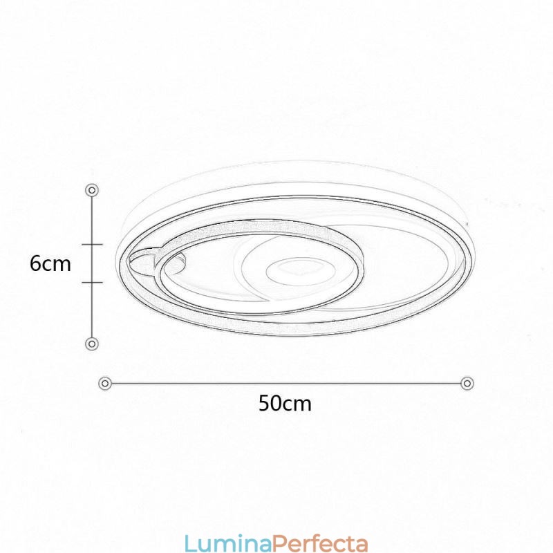 Plafoniera rotundă suprapusă, cu montare încastrabilă, acrilic modern