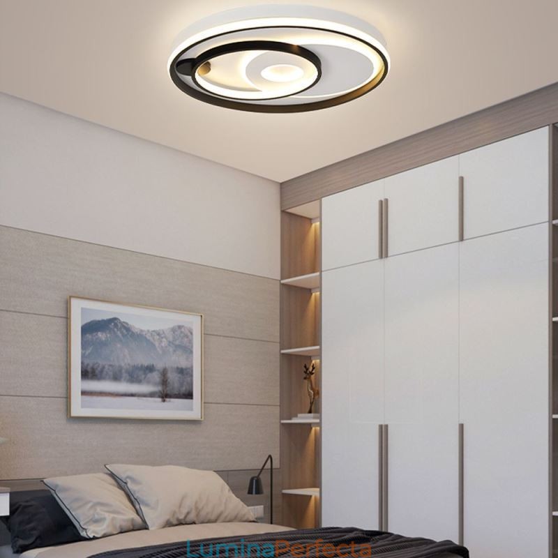 Plafoniera rotundă suprapusă, cu montare încastrabilă, acrilic modern