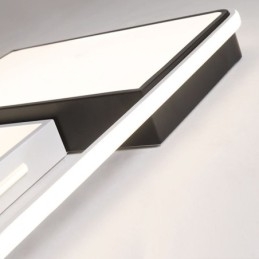 Plafoniera modernă cu montare încastrabilă din acrilic, pătrată, alb-negru