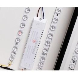 Plafoniera modernă cu montare încastrabilă din acrilic, pătrată, alb-negru