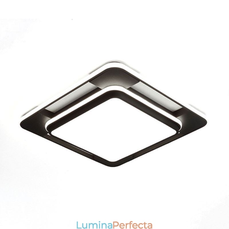 Plafoniera pătrată modernă, minimalistă, cu montare încastrabilă