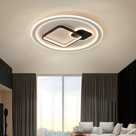 Plafoniera minimalistă modernă, rotundă și pătrată, cu montare încastrabilă Plafoniera minimalistă modernă, rotundă și pătrată, cu montare încastrabilă