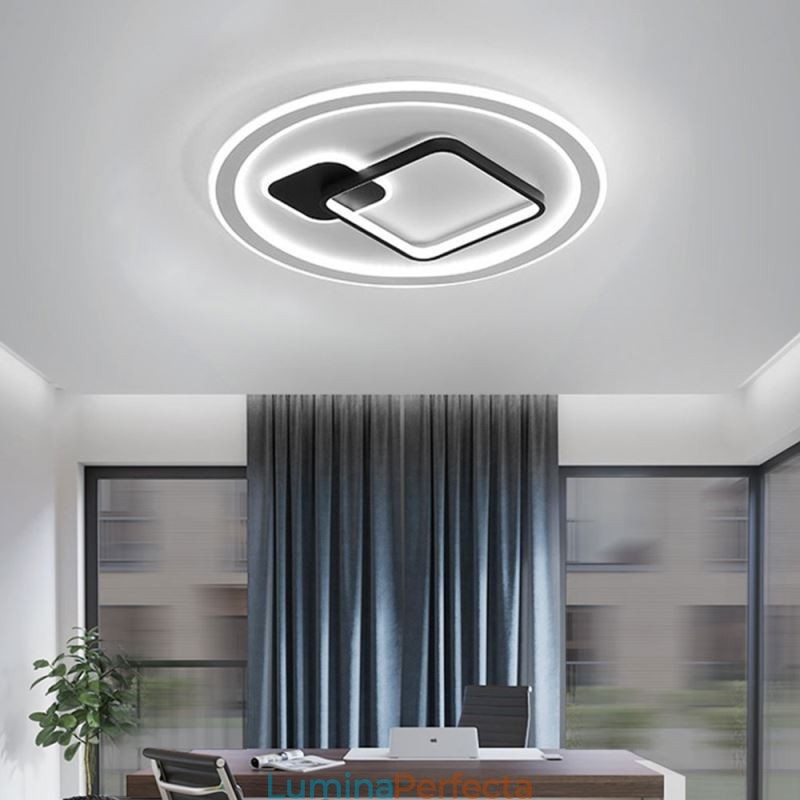 Plafoniera minimalistă modernă, rotundă și pătrată, cu montare încastrabilă