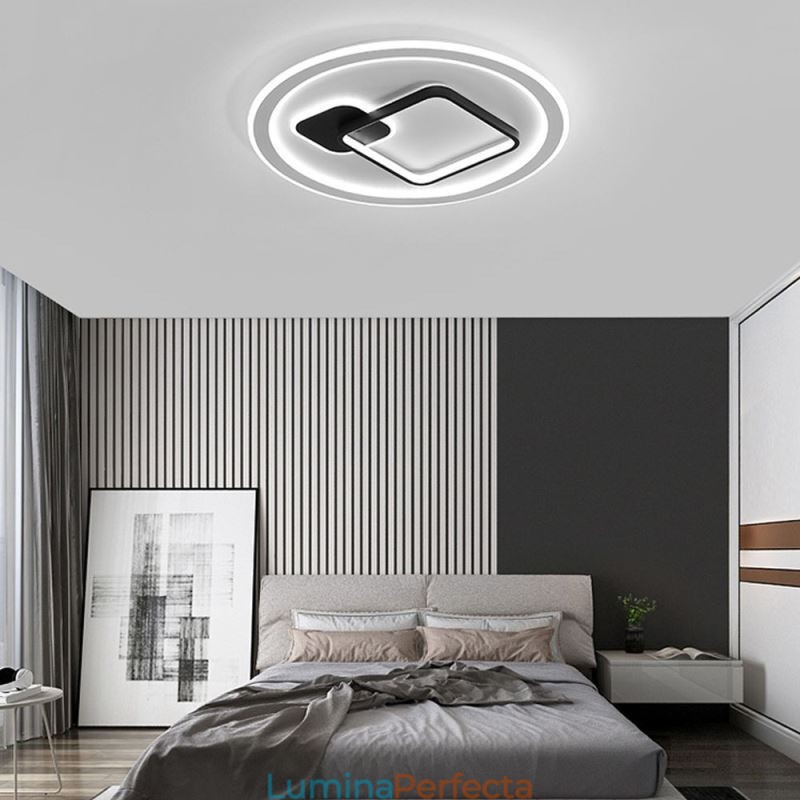 Plafoniera minimalistă modernă, rotundă și pătrată, cu montare încastrabilă