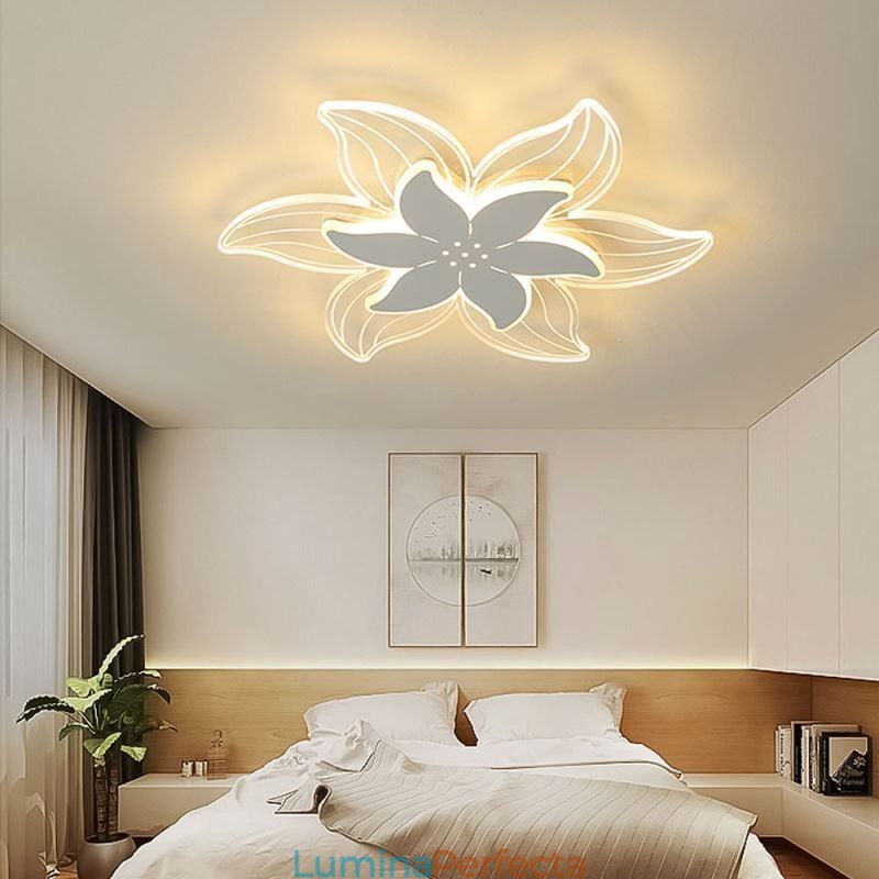 Plafoniera elegantă cu montaj încadrat cu flori Iluminat decorativ unic