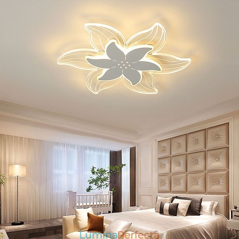 Plafoniera elegantă cu montaj încadrat cu flori Iluminat decorativ unic