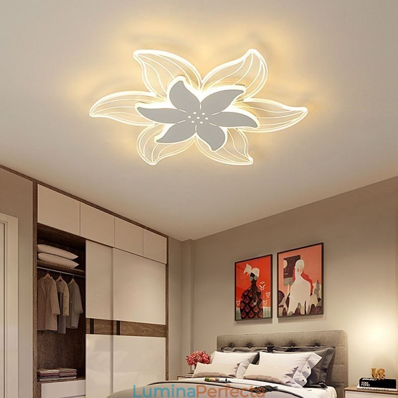 Plafoniera elegantă cu montaj încadrat cu flori Iluminat decorativ unic