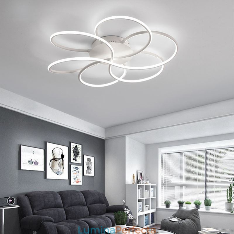 Plafoniera liniară cu montare încasată Lumină modernă cu design floral