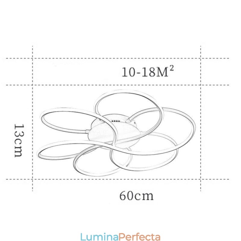 Plafoniera liniară cu montare încasată Lumină modernă cu design floral