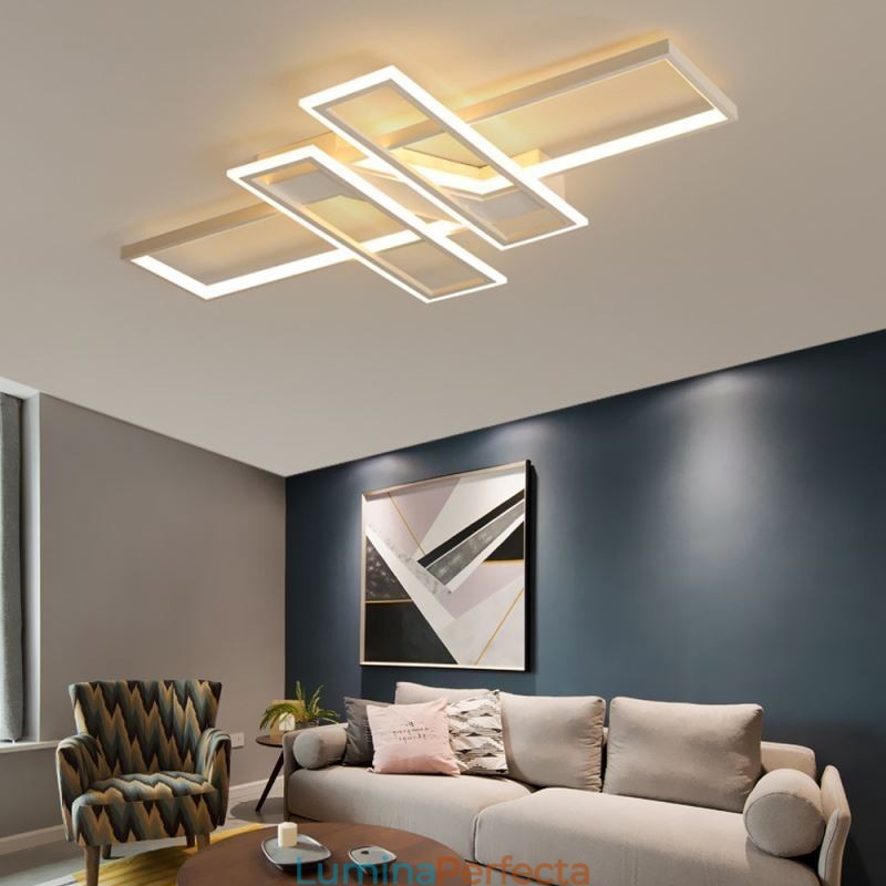 Plafoniera cu 4 lumini, liniar, modern, geometric, decorativ