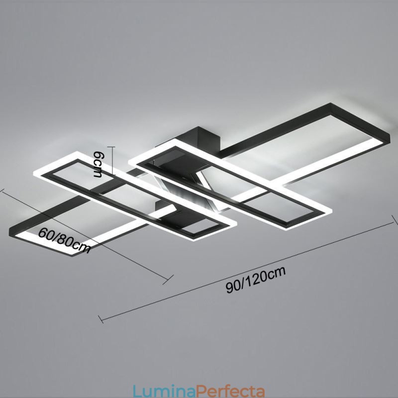Plafoniera cu 4 lumini, liniar, modern, geometric, decorativ