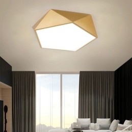 Plafoniera din acrilic cu montaj geometric auriu