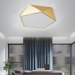 Plafoniera din acrilic cu montaj geometric auriu