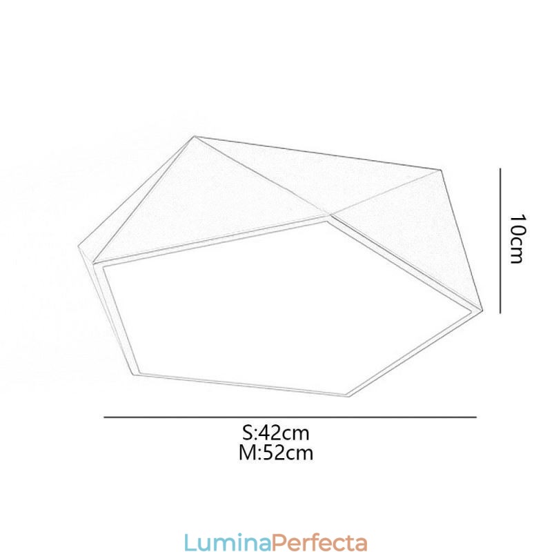 Plafoniera din acrilic cu montaj geometric auriu