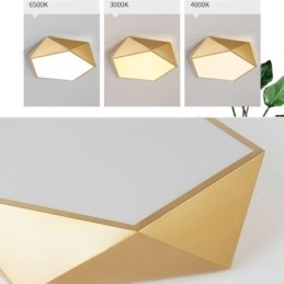 Plafoniera din acrilic cu montaj geometric auriu