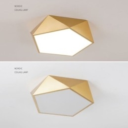 Plafoniera din acrilic cu montaj geometric auriu