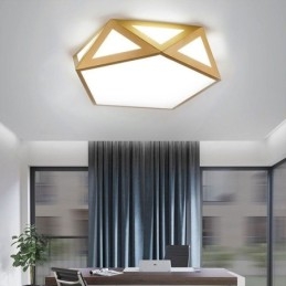 Plafoniera din acrilic cu montaj geometric auriu