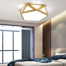Plafoniera din acrilic cu montaj geometric auriu