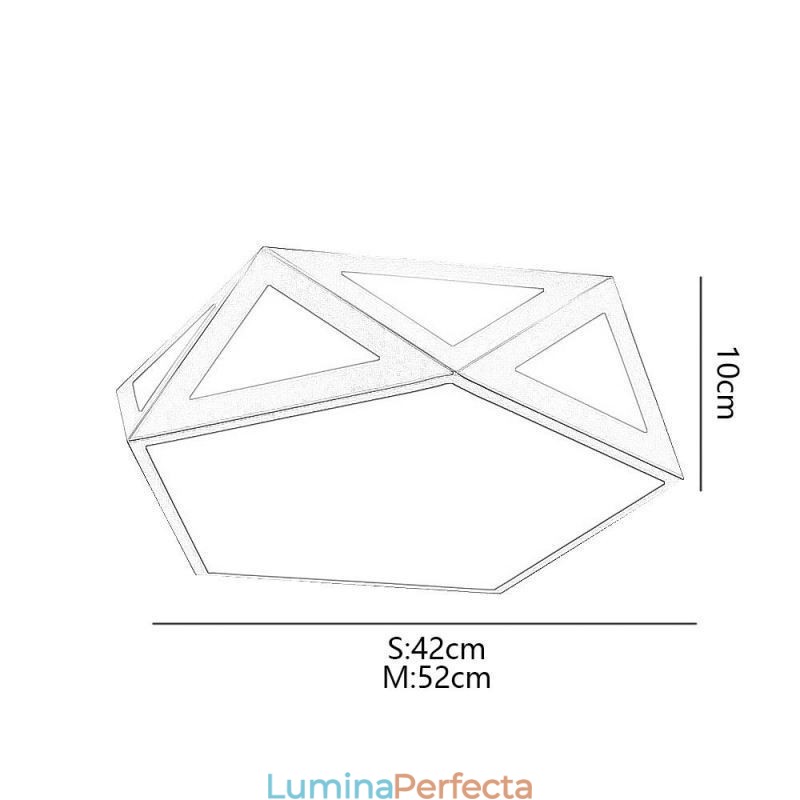Plafoniera din acrilic cu montaj geometric auriu