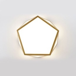 Plafoniera din acrilic cu montaj geometric auriu