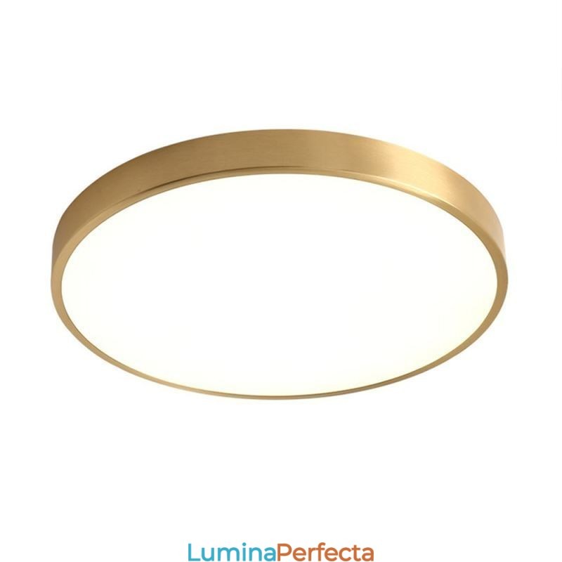 Plafoniera rotundă, modernă, din acrilic, auriu
