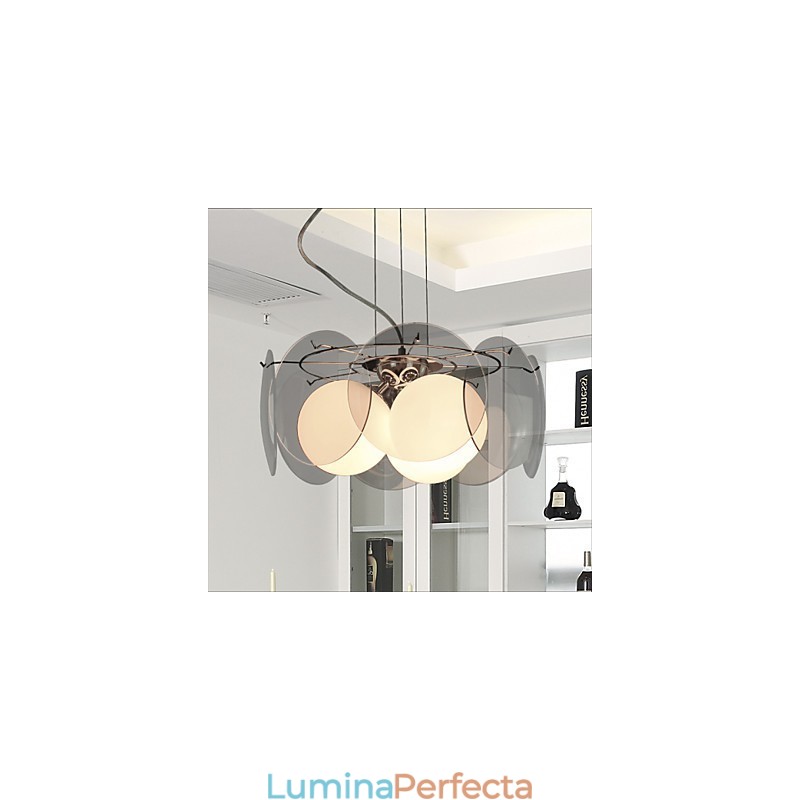 oferte Milano Stil Moda Simplu Candelabru Light Smoke Grey Glass