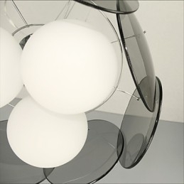 oferte Milano Stil Moda Simplu Candelabru Light Smoke Grey Glass