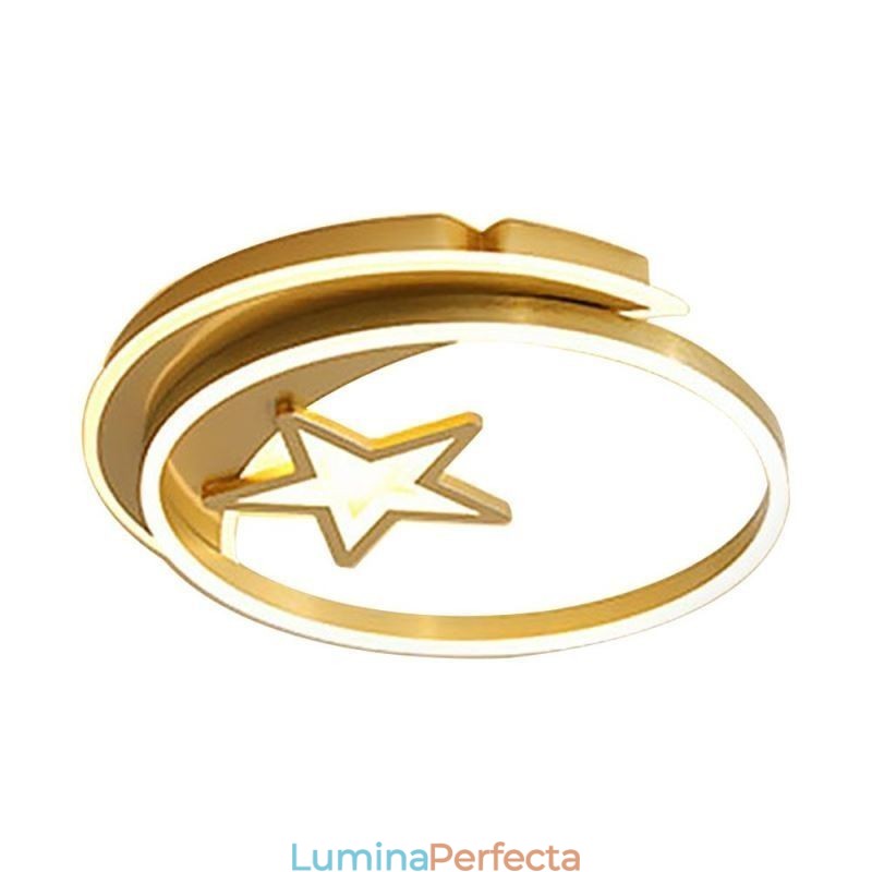 Plafoniera Moon Star cu montaj încastrat Corp de iluminat acrilic auriu